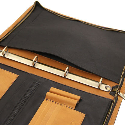 Cesare - Leather document case with handle and ring binder | TL142554