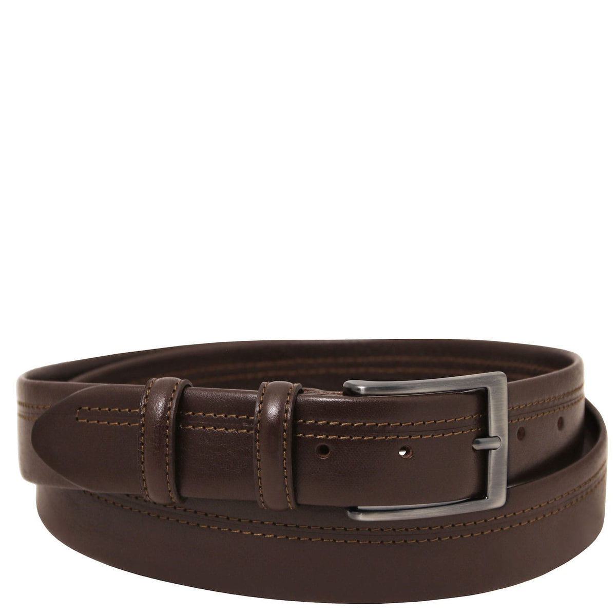 Leather Belts for men Dunkelbraun / 95 cm Klassisch 35mm tubular leather belt | TL142530 San Rocco Italia