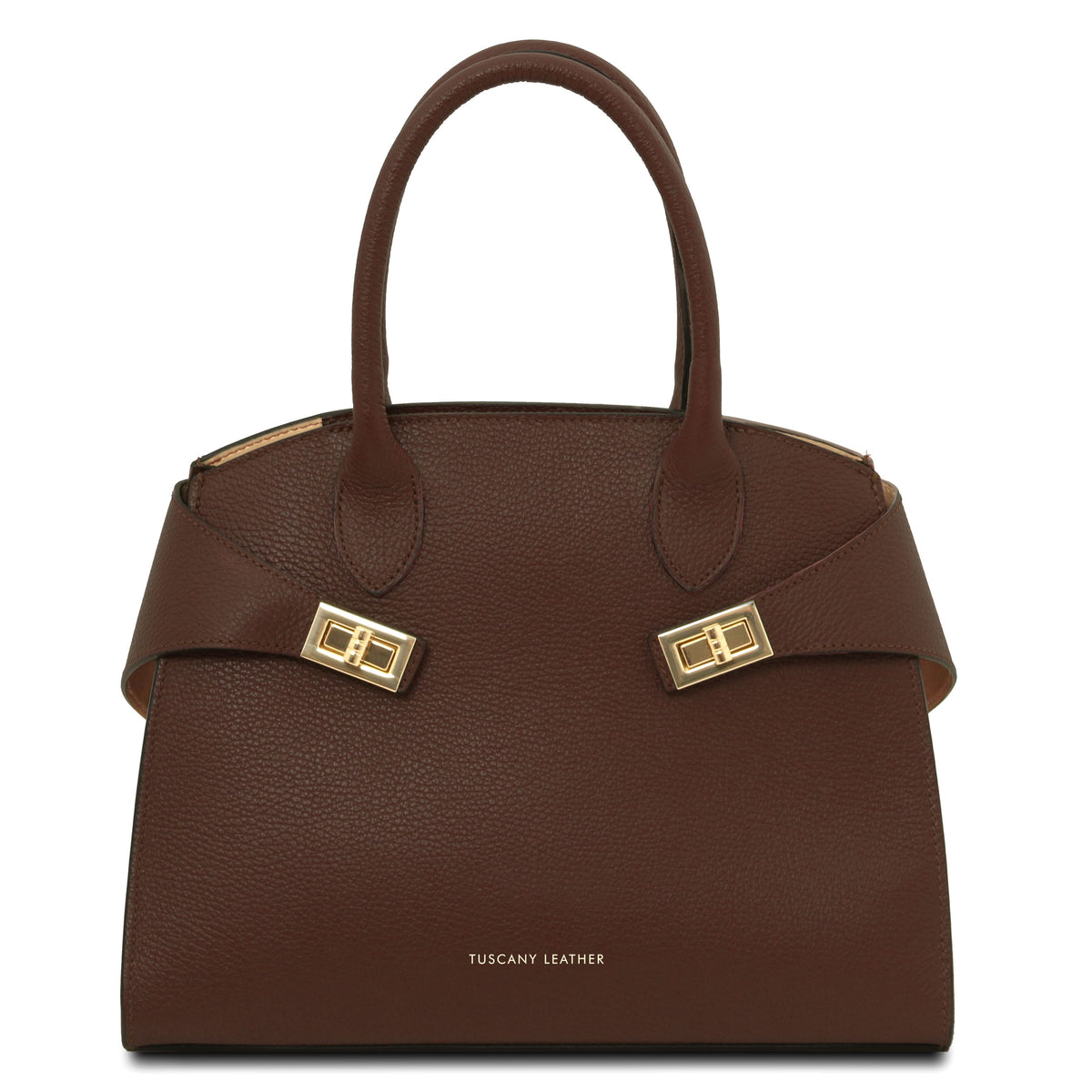 Leather handbags Coffee Coccola - Women's leather tote handbag | TL142421 San Rocco Italia