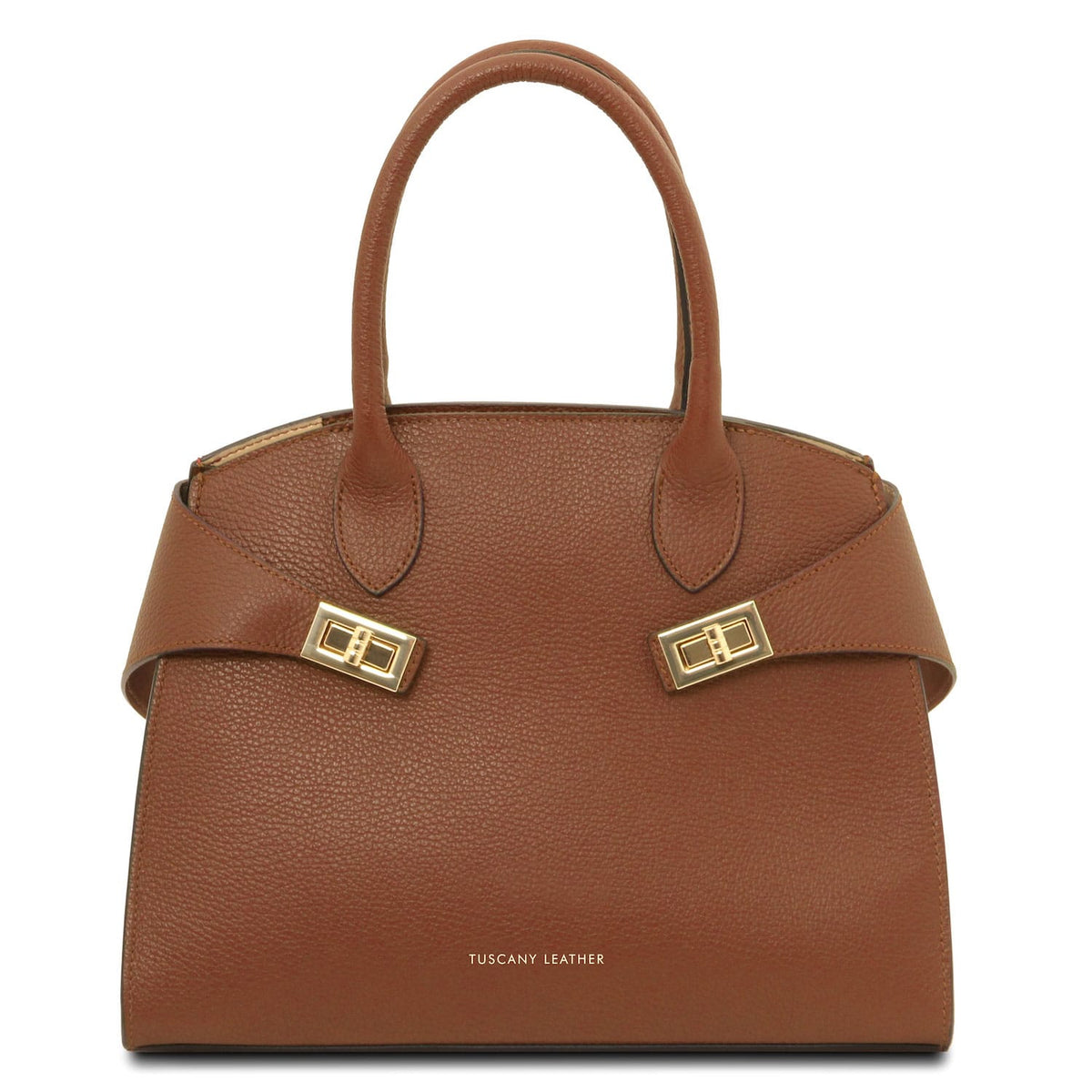 Leather handbags Cognac Coccola - Women's leather tote handbag | TL142421 San Rocco Italia