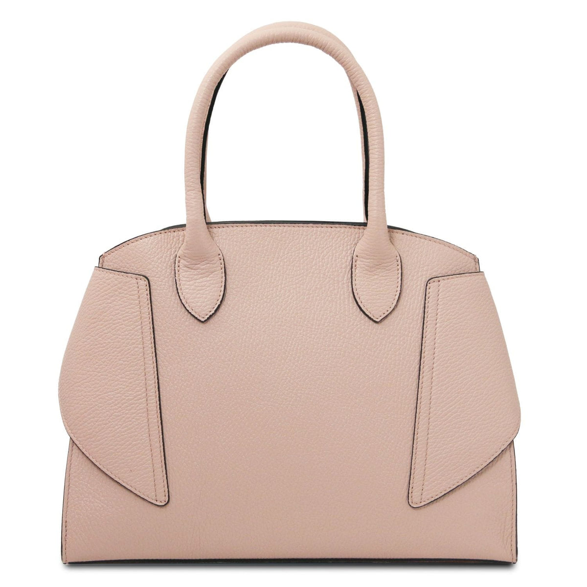 Coccola women's blush pink pebbled leather tote with double top handles