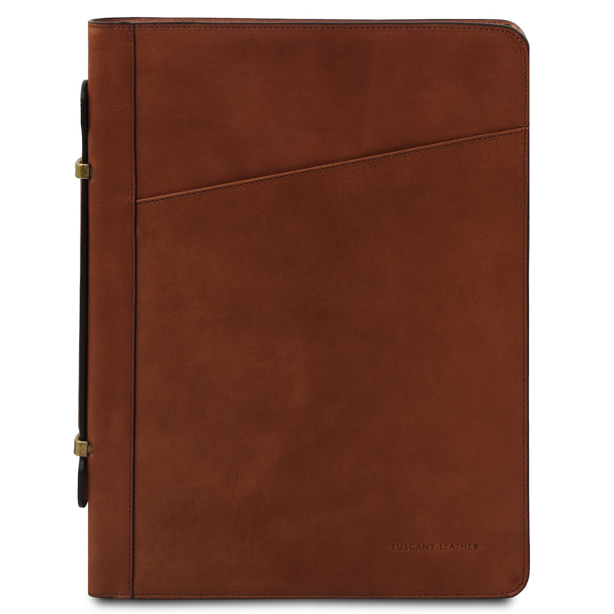 Cosconhaquetino brown leather document case with diagonal front pocket