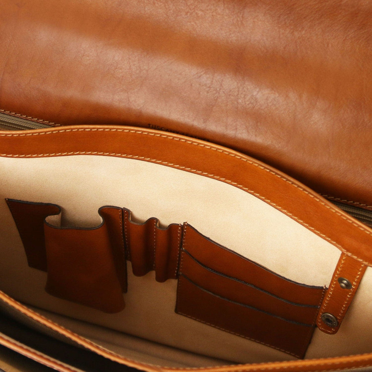 Leather briefcases Cremona - 3 compartment matte leather briefcase | TL142448 San Rocco Italia