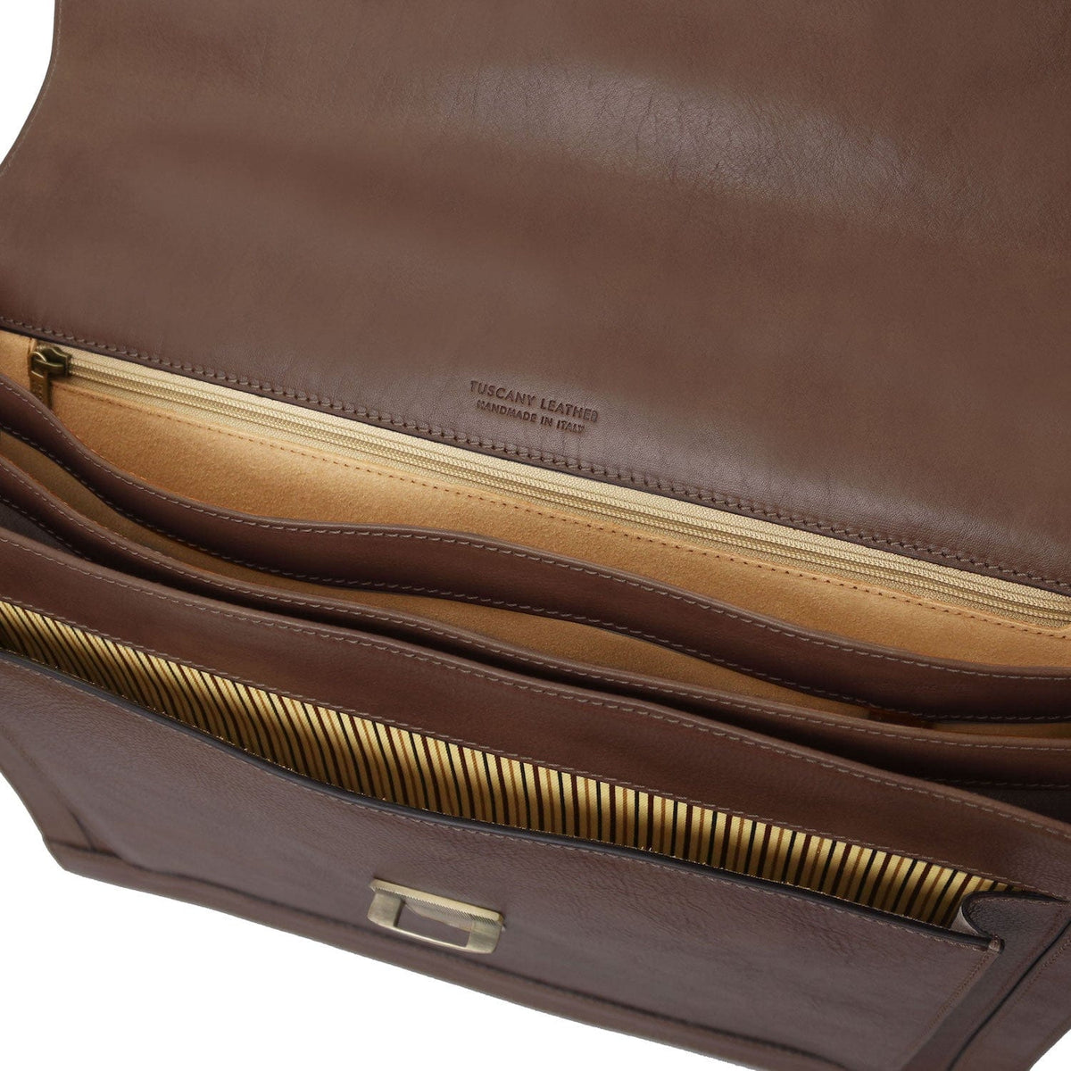 Leather briefcases Cremona - 3 compartment matte leather briefcase | TL142448 San Rocco Italia