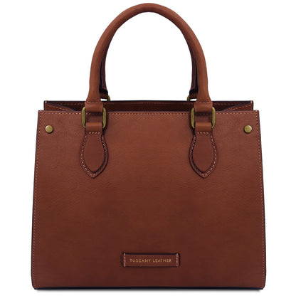 Dama - Vegetable-tanned leather tote handbag | TL142564