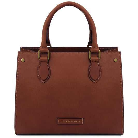 Dama - Vegetable-tanned leather tote handbag | TL142564