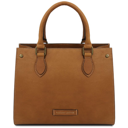 Dama - Vegetable-tanned leather tote handbag | TL142564