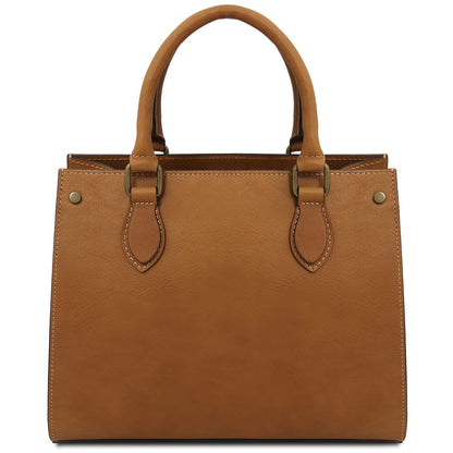 Dama - Vegetable-tanned leather tote handbag | TL142564