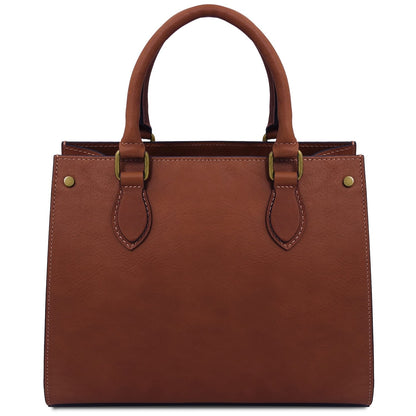 Dama - Vegetable-tanned leather tote handbag | TL142564