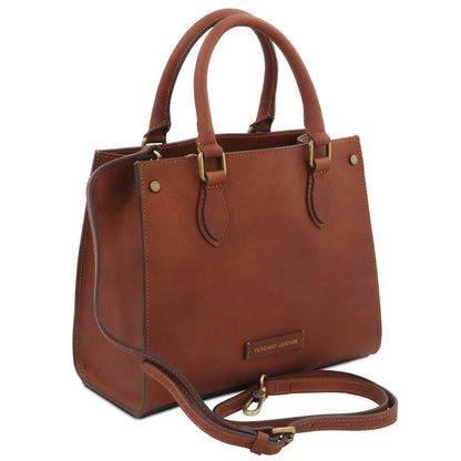 Dama - Vegetable-tanned leather tote handbag | TL142564