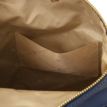Beige interior of Dublin rugzak van zacht Italiaans leer with a stitched open vak