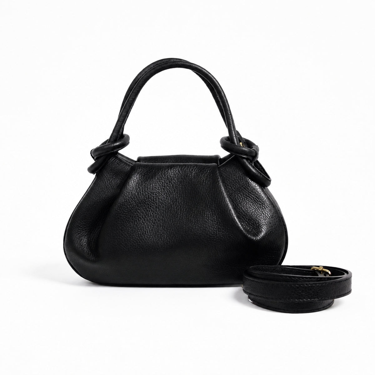 Anello Small Pebbled Leather Handbag