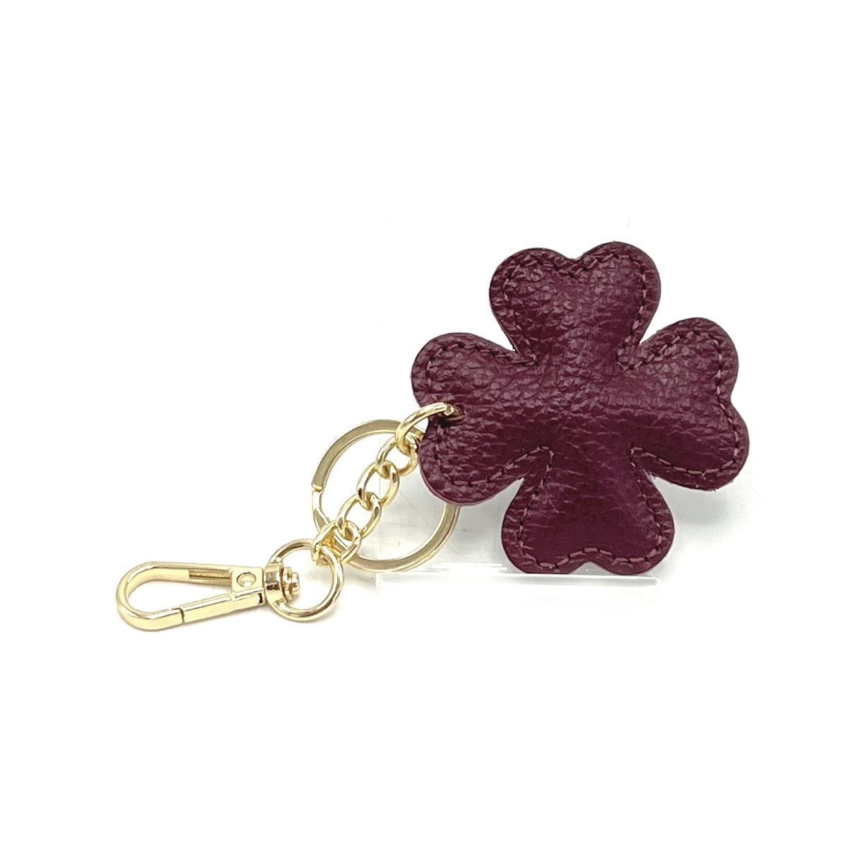 Italian Leather 4-Leaf Clover Keyring & Bag Charm