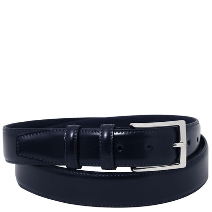 Leather Belts for men Blu scuro / 95 cm Elegant brushed leather belt 35mm | TL142538 San Rocco Italia