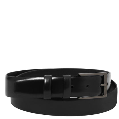 Leather Belts for men Blu scuro / 95 cm Elegant brushed leather belt 35mm | TL142539 San Rocco Italia