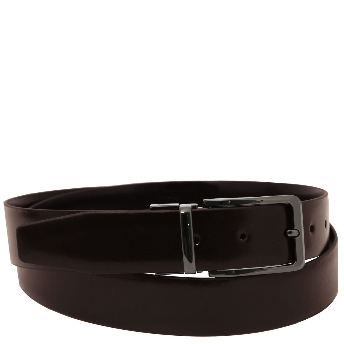 Leather Belts for men Dark Brown / 95 cm Elegant double-sided brushed leather belt 35mm | TL142540 San Rocco Italia