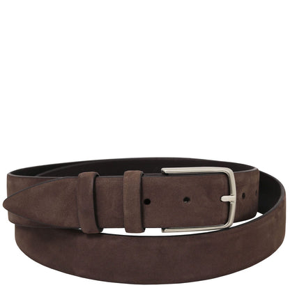 Leather Belts for men Marrón oscuro / 95 cm Elegant nubuck leather belt 35mm | TL142534 San Rocco Italia