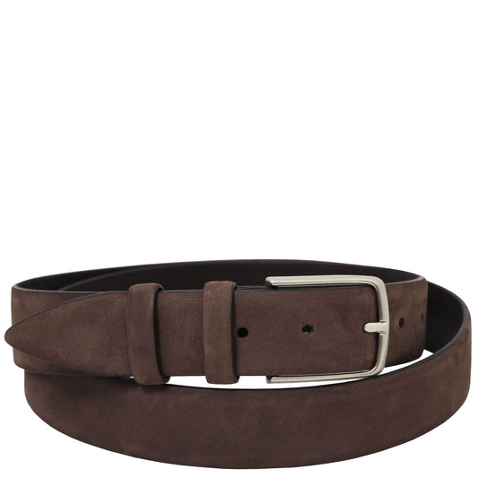 Leather Belts for men Dark Brown / 95 cm Elegant nubuck leather belt 35mm | TL142534 San Rocco Italia