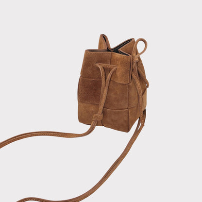 Handbag & Wallet Accesorios Emi - Handmade Suede Drawstring Woven Crossbody Bag San Rocco Italia