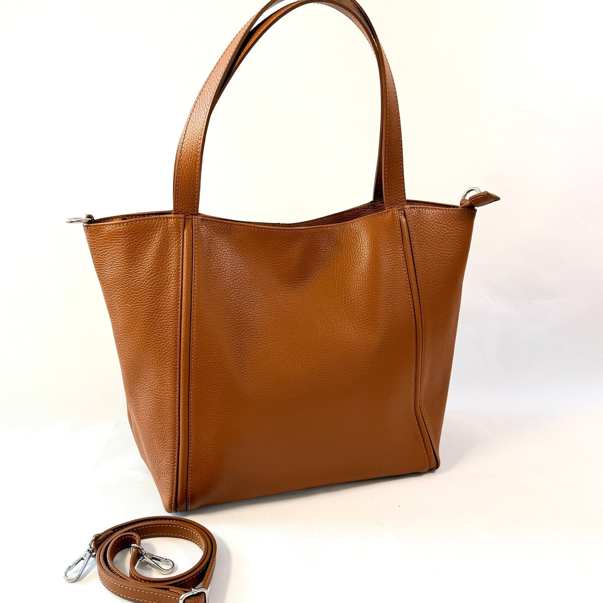 Siena - Large Italian Pebbled Leather Tote Bag