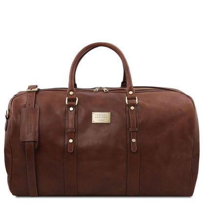 Leder-Reisetaschen Braun Francoforte - Exclusive Leather Weekender Travel Bag | TL142338 San Rocco Italia