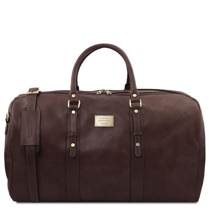 Leder-Reisetaschen Dunkelbraun Francoforte - Exclusive Leather Weekender Travel Bag | TL142338 San Rocco Italia