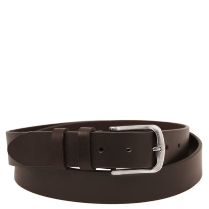 Leather Belts for men Castanho-escuro / 95 cm Handcrafted leather belt 35mm for jeans | TL142526 San Rocco Italia