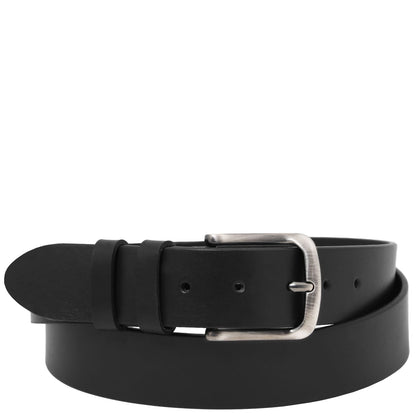 Leather Belts for men Nero / 95 cm Hecrafted leather belt 40mm for jeans | TL142527 San Rocco Italia