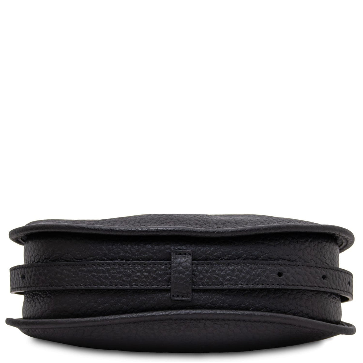 Negro piel granulada Hoblò piel suave hobo bag with a belt strap wrapped around its middle