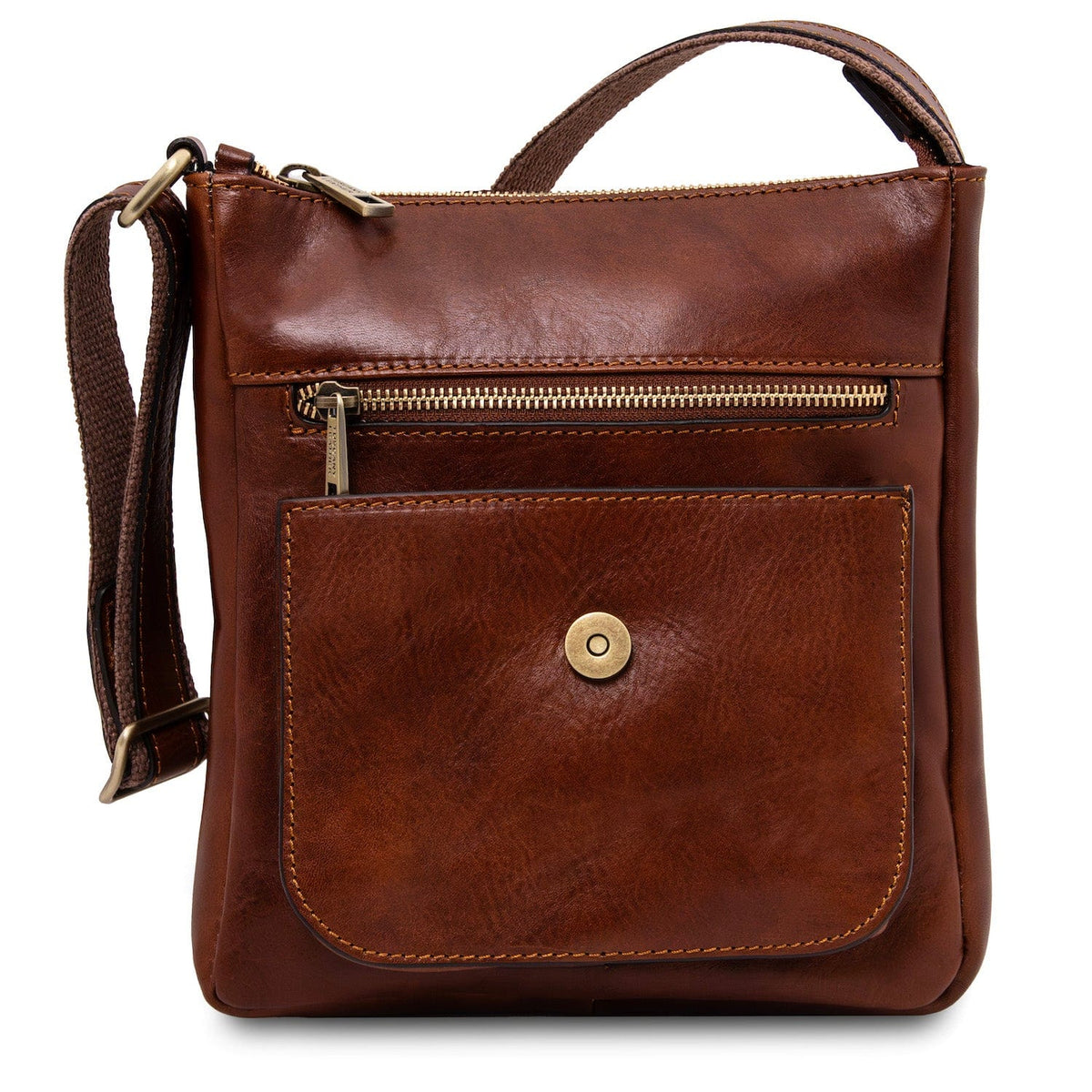 Ledertaschen für Herren Jimmy - Herren-Crossbody-Tasche aus Leder mit Fronttasche | TL141407 San Rocco Italia