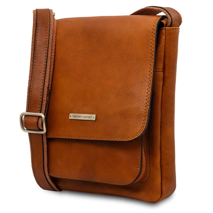 Ledertaschen für Herren Jimmy - Herren-Crossbody-Tasche aus Leder mit Fronttasche | TL141407 San Rocco Italia