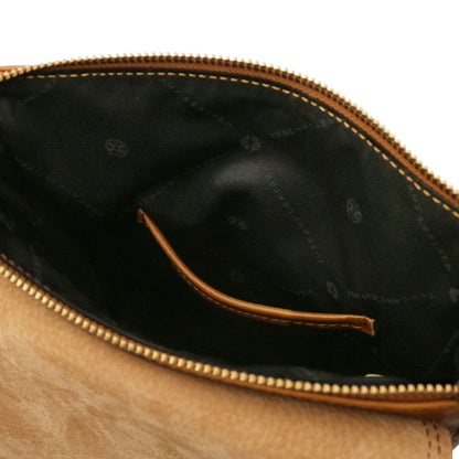 Leather bags for men John - Leather crossbody bag for men with front zip in matte leather | TL141408 San Rocco Italia