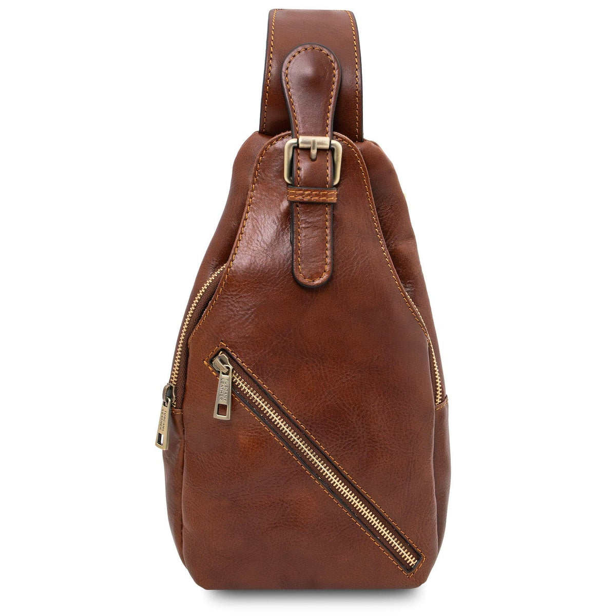 Leather bags for men Brown Kevin - Matte leather crossover bag | TL142423 San Rocco Italia