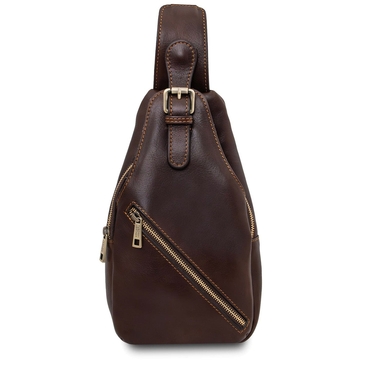 Leather bags for men Dark Brown Kevin - Matte leather crossover bag | TL142423 San Rocco Italia