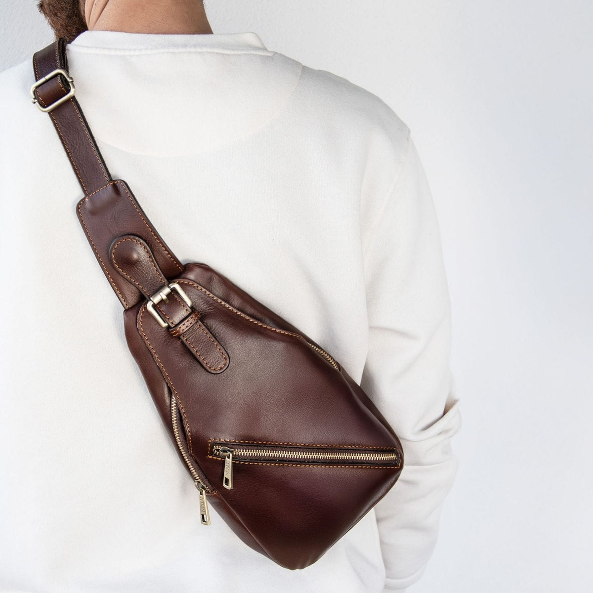 Leather bags for men Kevin - Matte leather crossover bag | TL142423 San Rocco Italia