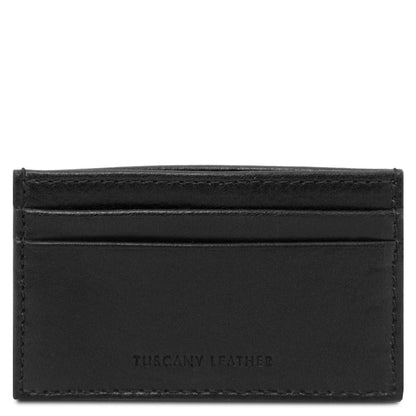 Men leather accessories Black Leather card holder - 4 cards in smooth, full-grain leather | TL142473 San Rocco Italia