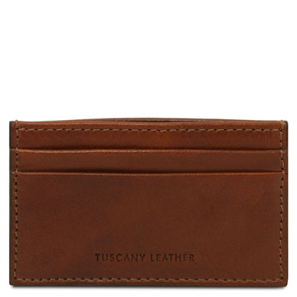 Men leather accessories Brown Leather card holder - 4 cards in smooth, full-grain leather | TL142473 San Rocco Italia