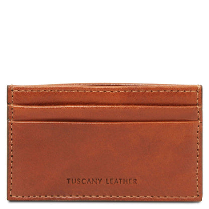 Men leather accessories Natural Leather card holder - 4 cards in smooth, full-grain leather | TL142473 San Rocco Italia