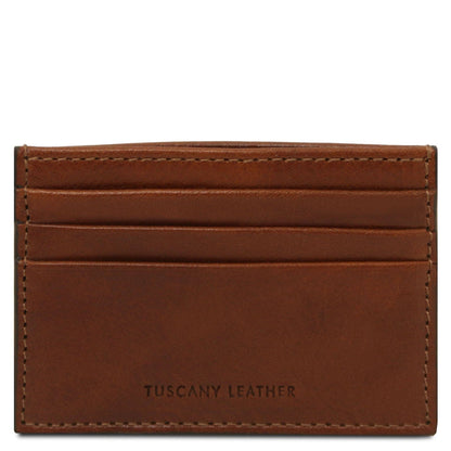 Men leather accessories Brown Leather card holder - 6 cards, smooth full-grain leather | TL142471 San Rocco Italia