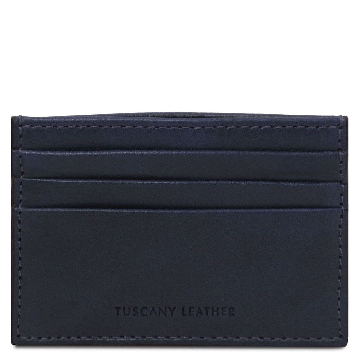 Men leather accessories Dark Blue Leather card holder - 6 cards, smooth full-grain leather | TL142471 San Rocco Italia