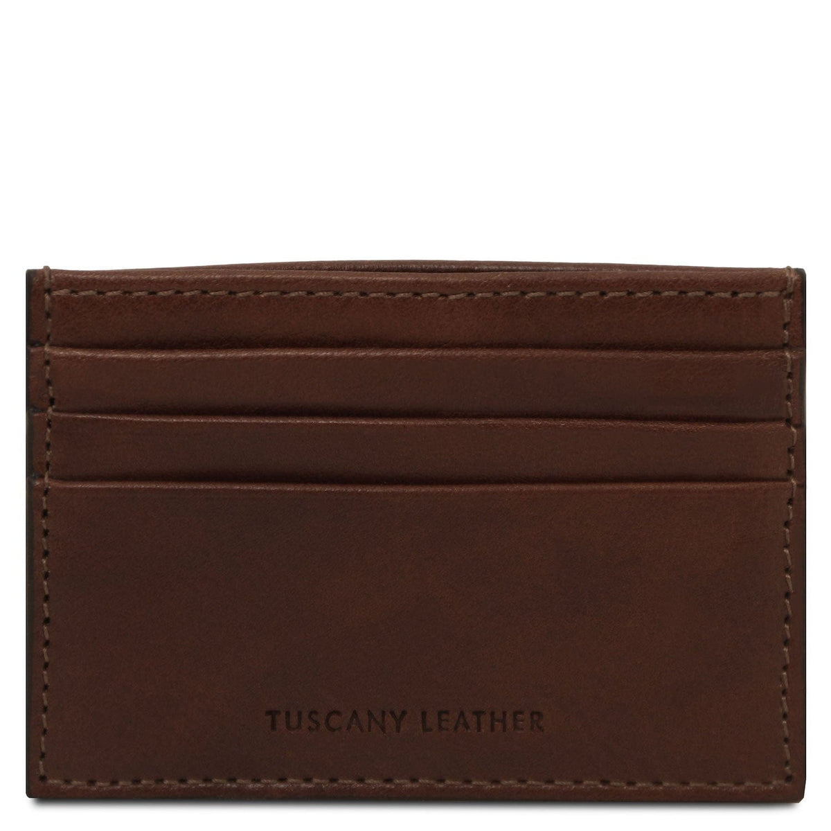 Men leather accessories Dark Brown Leather card holder - 6 cards, smooth full-grain leather | TL142471 San Rocco Italia