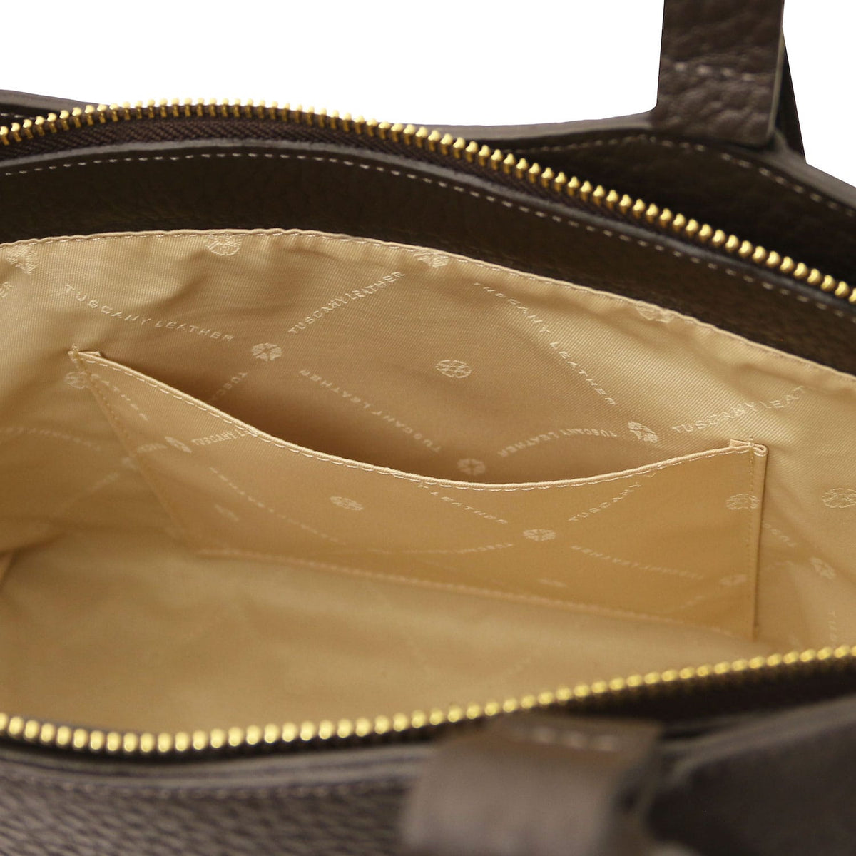 Leather handbags Libra - Long handle suede & leather tote bag | TL142508 San Rocco Italia