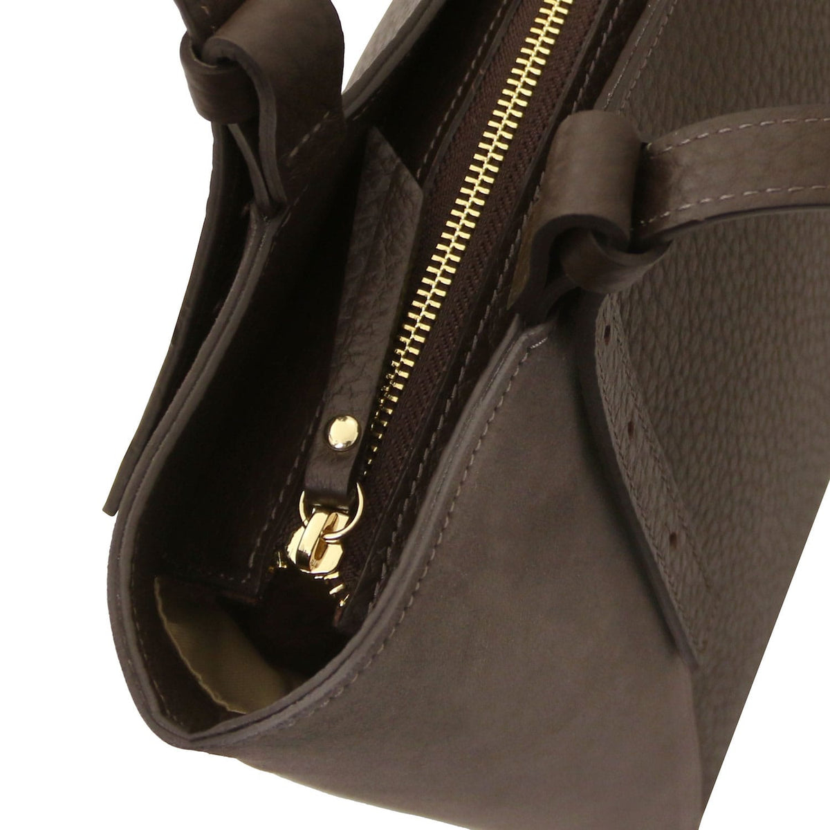 Leather handbags Libra - Long handle suede & leather tote bag | TL142508 San Rocco Italia