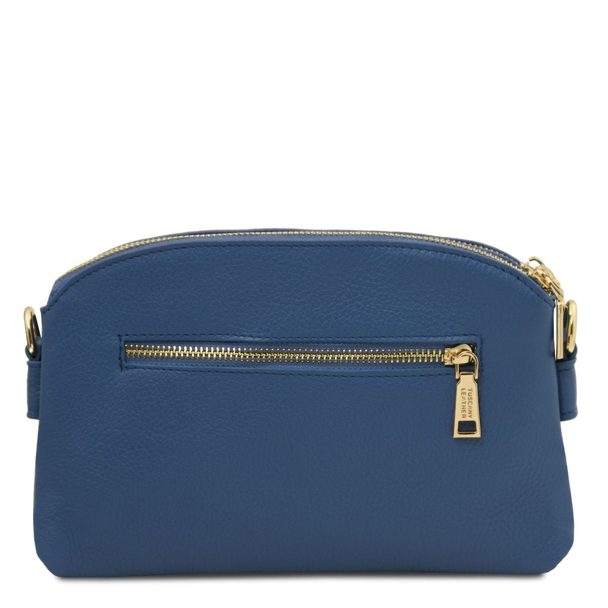 Blue Lily soft leather shoulder bag with gold-tone hardware and a back zipper pocket