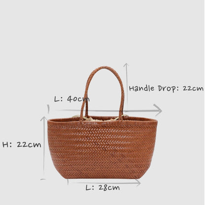 Hebag & Wallet Accessori Lou - Genuine Leather Tote Bag Caramel Colour San Rocco Italia