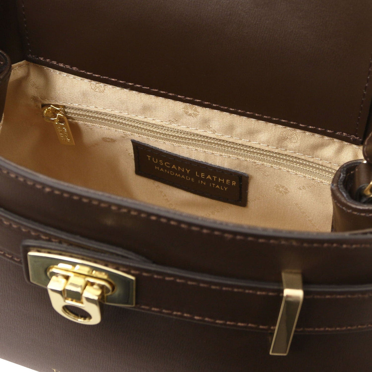 Leather handbags Maisy - Leather top handle bag in smooth leather | TL142459 San Rocco Italia