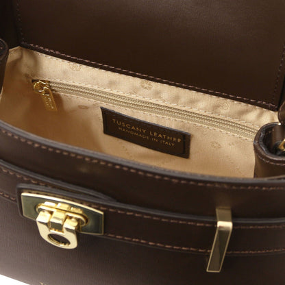 Leather handbags Maisy - Leather top handle bag in smooth leather | TL142459 San Rocco Italia