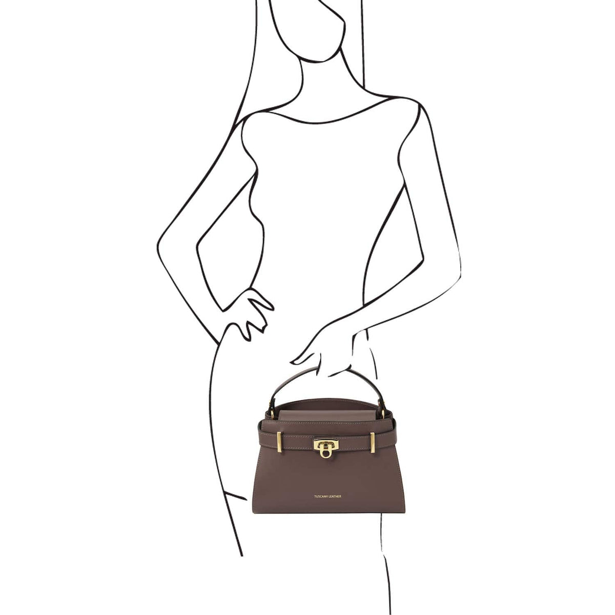 Leather handbags Maisy - Leather top handle bag in smooth leather | TL142459 San Rocco Italia