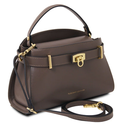 Leather handbags Maisy - Leather top handle bag in smooth leather | TL142459 San Rocco Italia