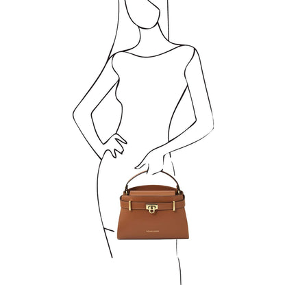 Leather handbags Maisy - Leather top handle bag in smooth leather | TL142459 San Rocco Italia